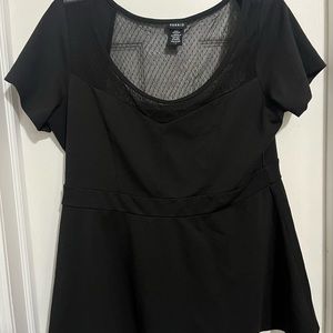 Black peplum torrid top 1x polka dot